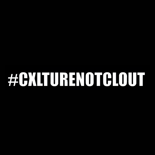 #CXLTURENOTCLOUT vinyl sticker in black